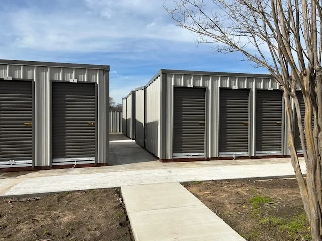 On-site storage units at Waggin' Tail Ranch RV Resort in Pilot Point, TX