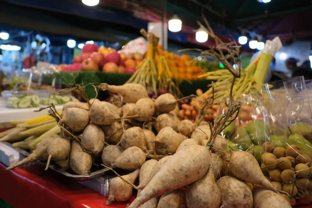 Fresh produce at a grocery market