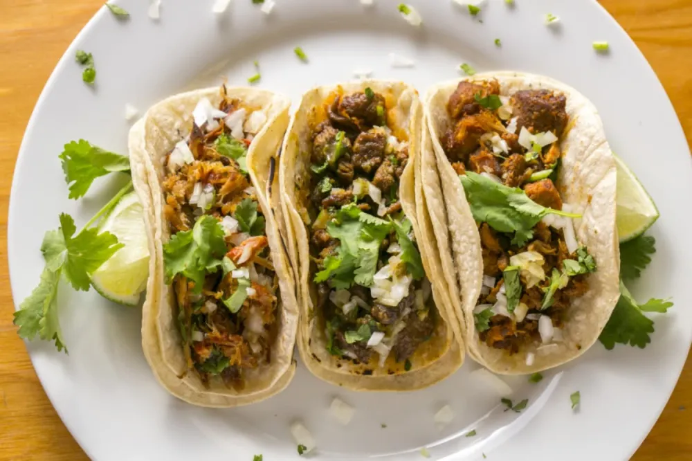 Street-style tacos on a plate