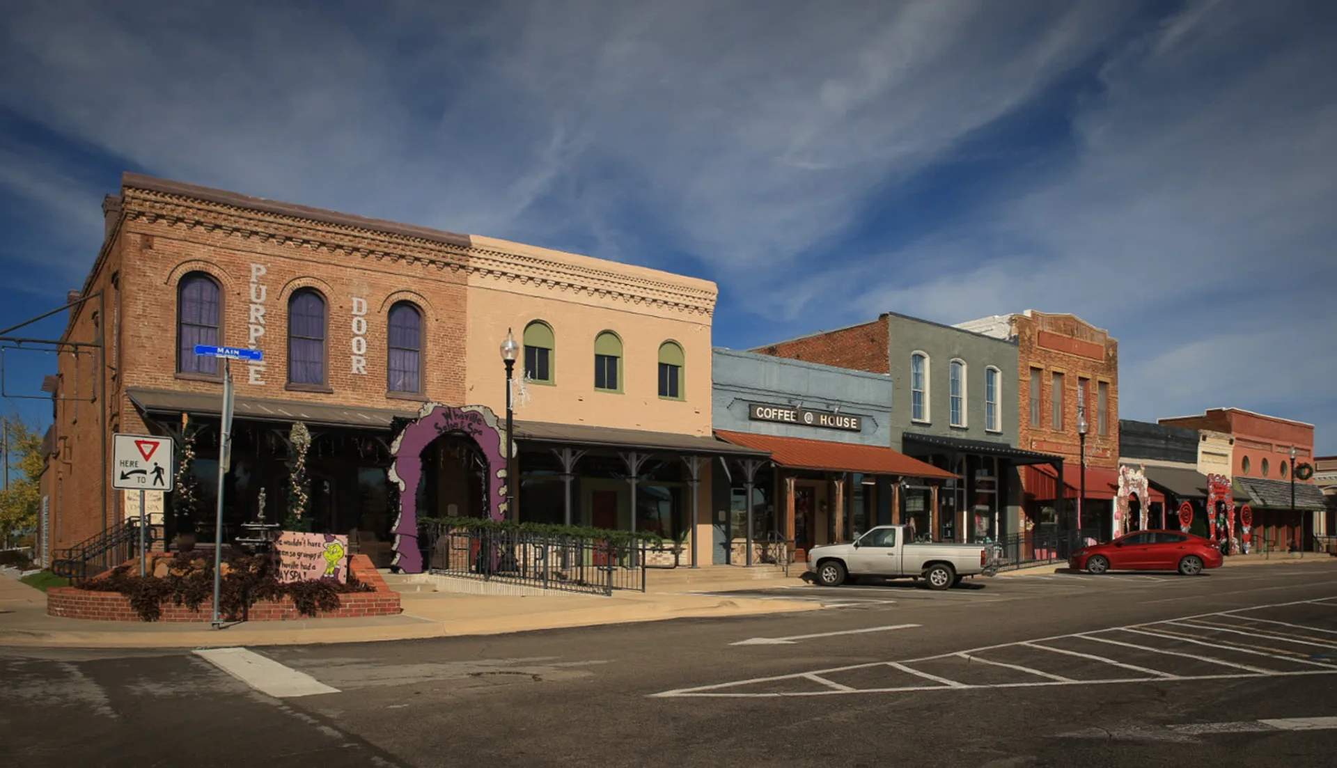 Downtown Pilot Point storefront block